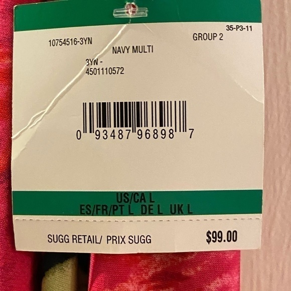 Blossom Buddy Red and Navy Blue Floral Print Anne Klein Dress - Picture 5 of 9